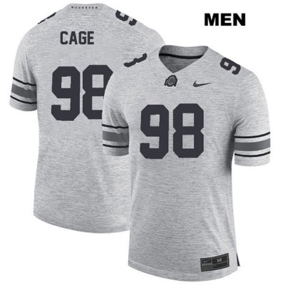 Men's NCAA Ohio State Buckeyes Jerron Cage #98 College Stitched Authentic Nike Gray Football Jersey OC20H81BN
